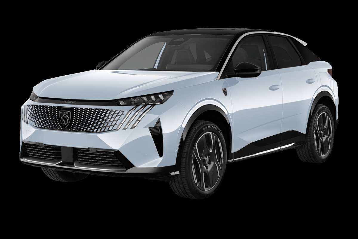 Schräge Frontansicht eines Peugeot 3008, freigestellt