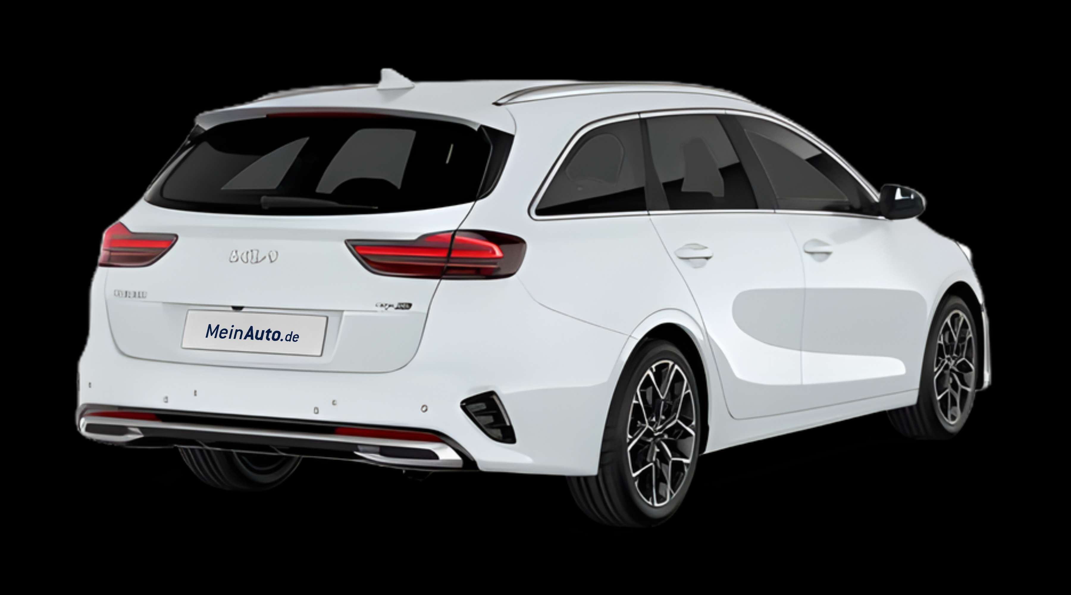 Schräge Heckansicht auf einen Kia Ceed, freigestellt
