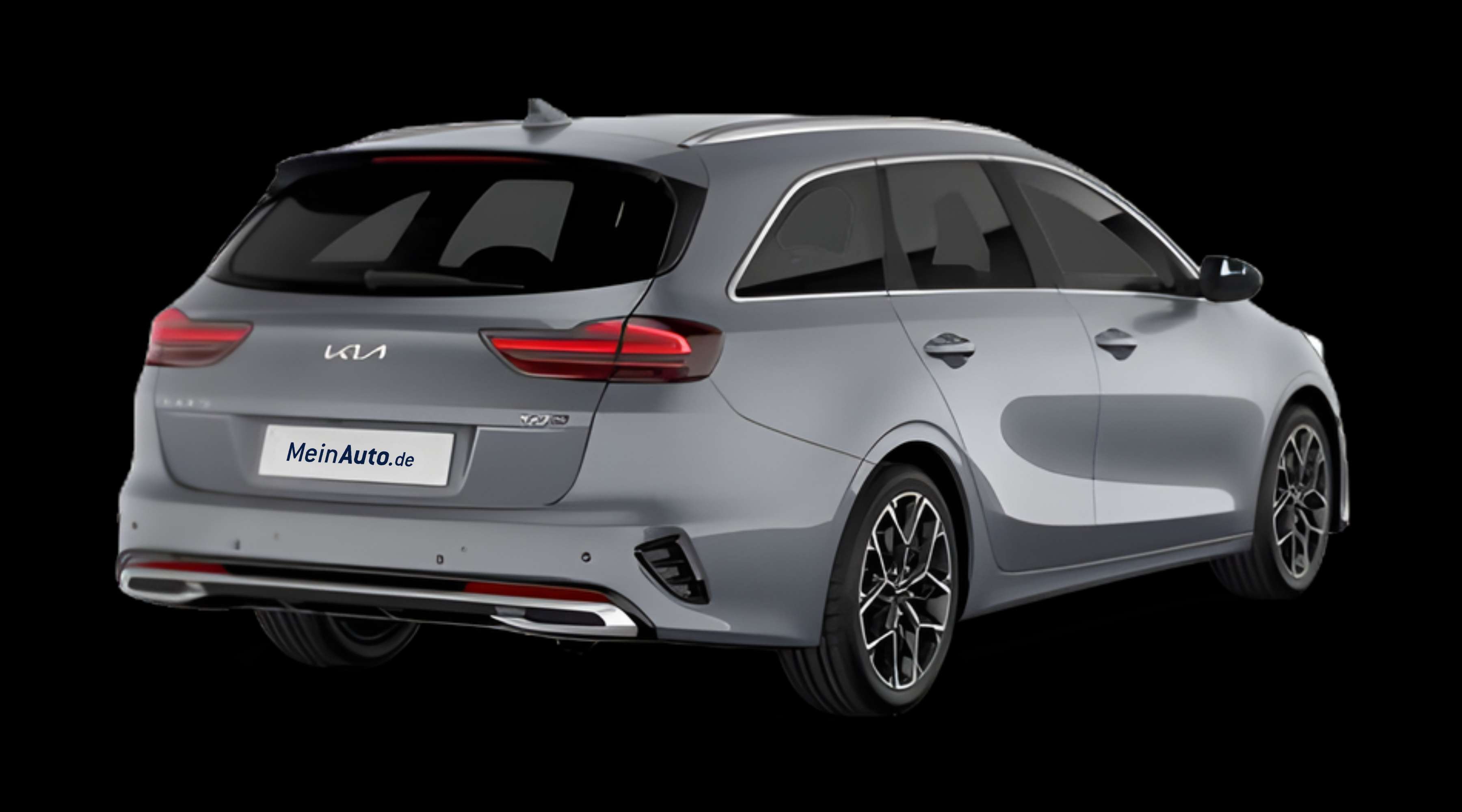 Schräge Heckansicht auf einen Kia Ceed, freigestellt