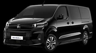 Schräge Frontansicht auf einen Citroën SpaceTourer Plus, freigestellt