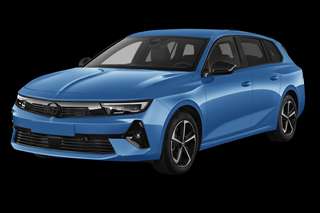 Schräge Frontansicht auf einen Opel Astra GS, freigestellt