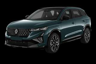 Schräge Frontansicht auf einen Renault Austral Esprit Alpine, freigestellt