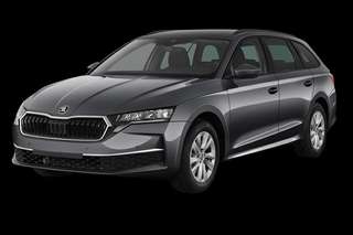 Schräge Frontansicht auf einen Skoda Octavia Essence, freigestellt