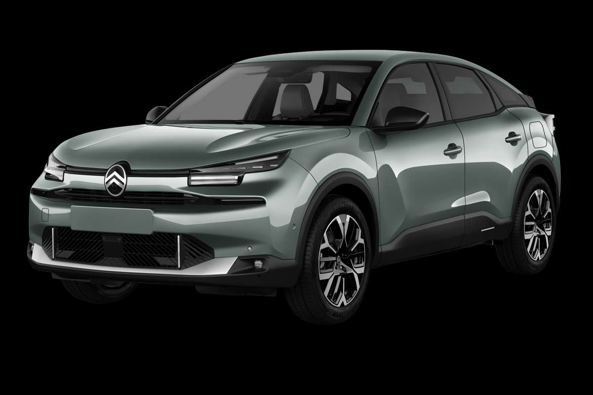 Schräge Frontansicht eines Citroën C4, freigestellt