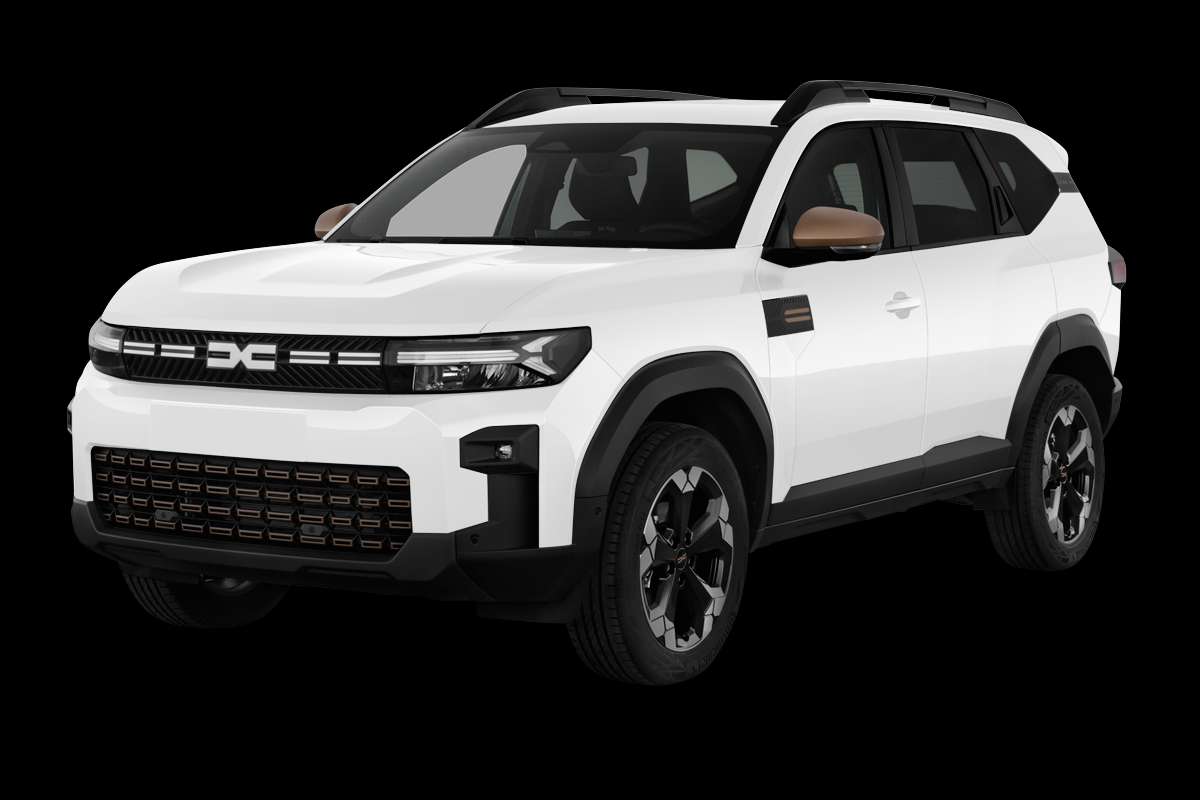 Schräge Frontansicht eines Dacia Bigster, freigestellt