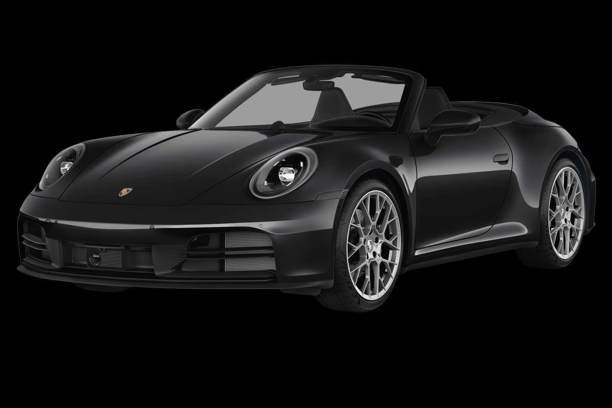 Schräge Frontansicht eines Porsche 911, freigestellt