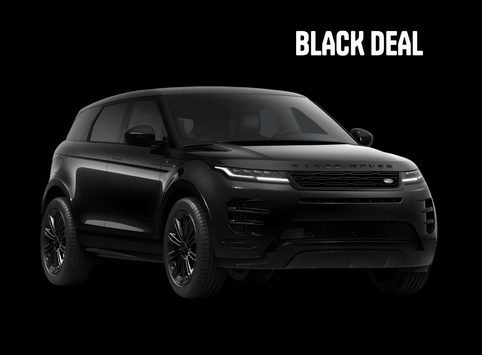 Schräge Frontansicht eines Land Rover Range Rover Evoque, freigestellt