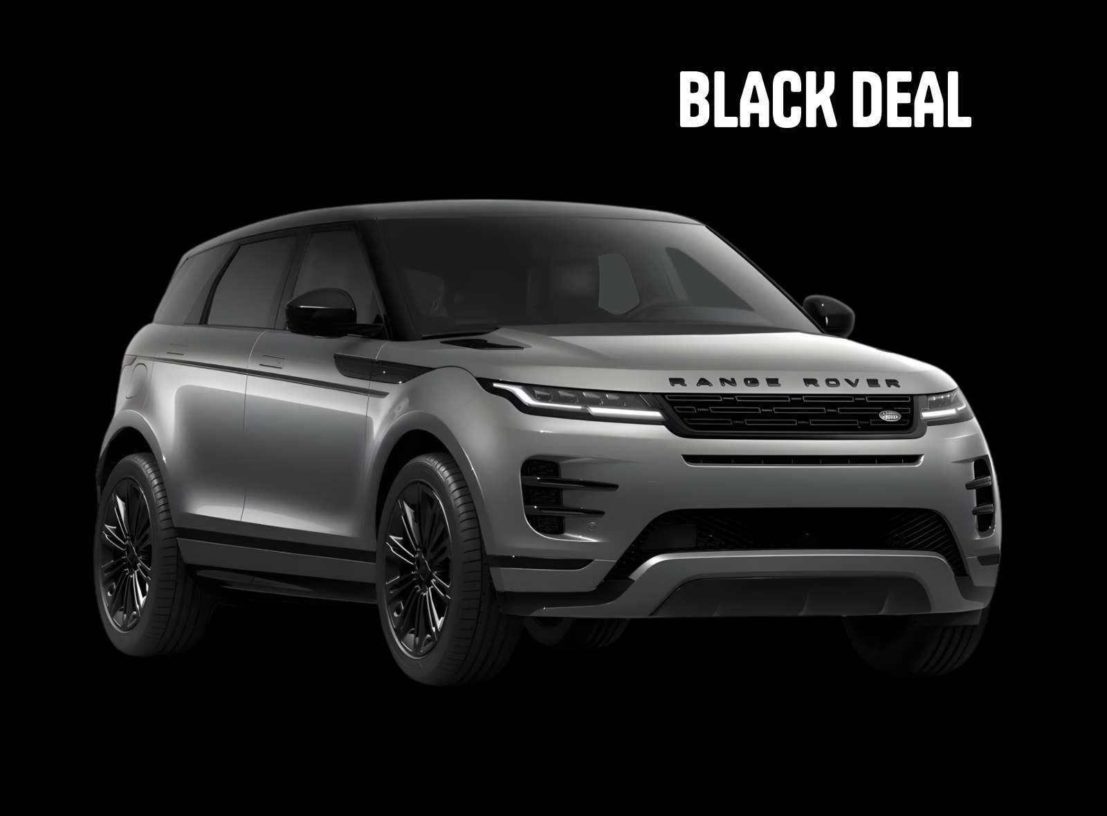 Schräge Frontansicht eines Land Rover Range Rover Evoque, freigestellt