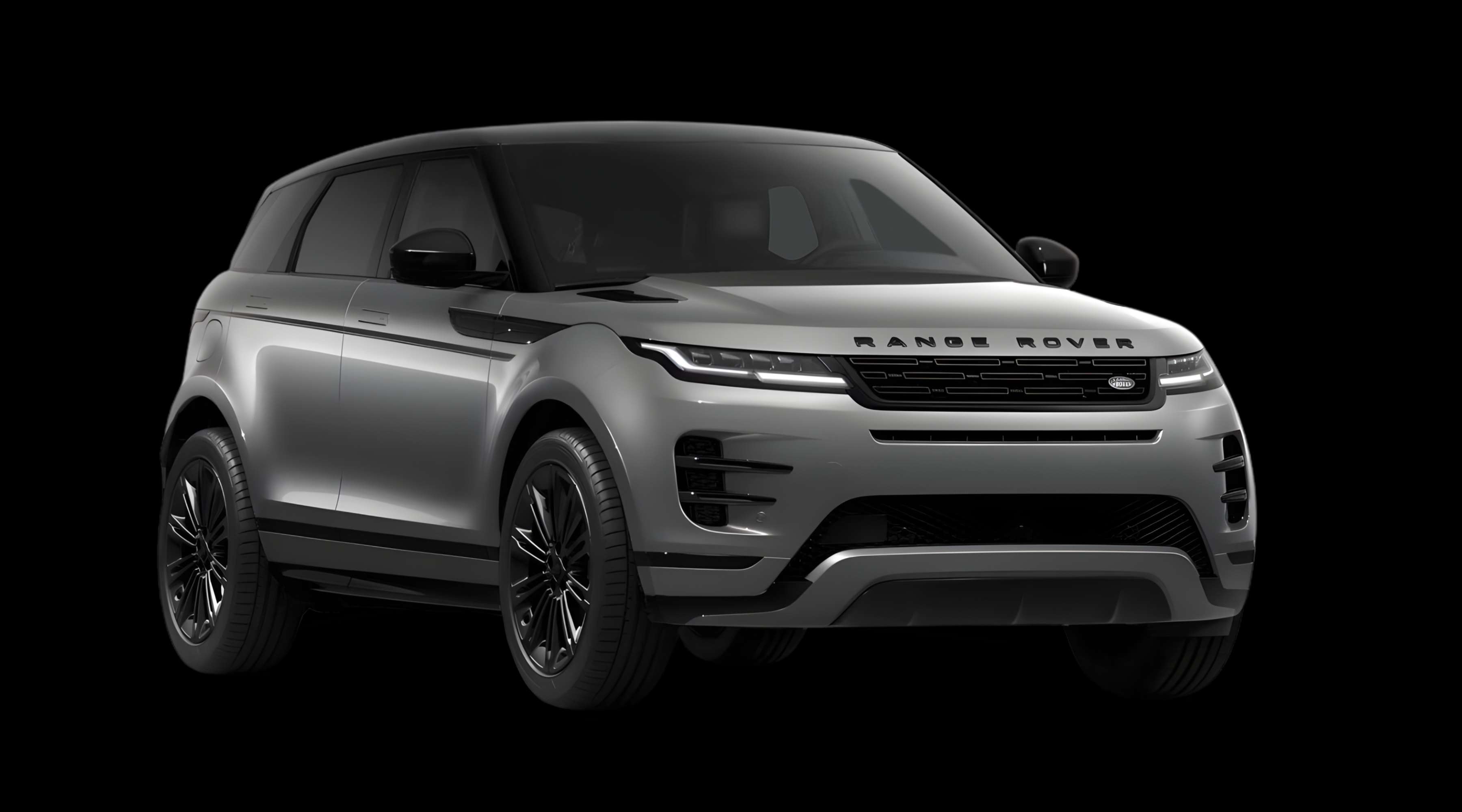 Schräge Frontansicht eines Land Rover Range Rover Evoque, freigestellt