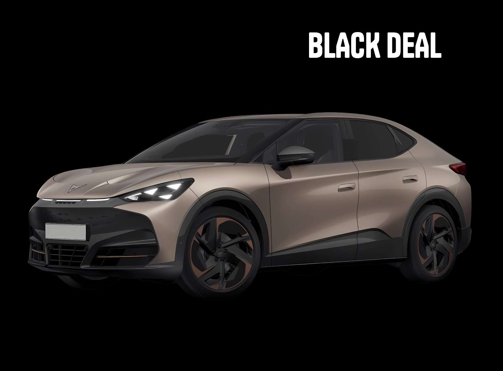 Schräge Frontansicht eines CUPRA Tavascan, freigestellt