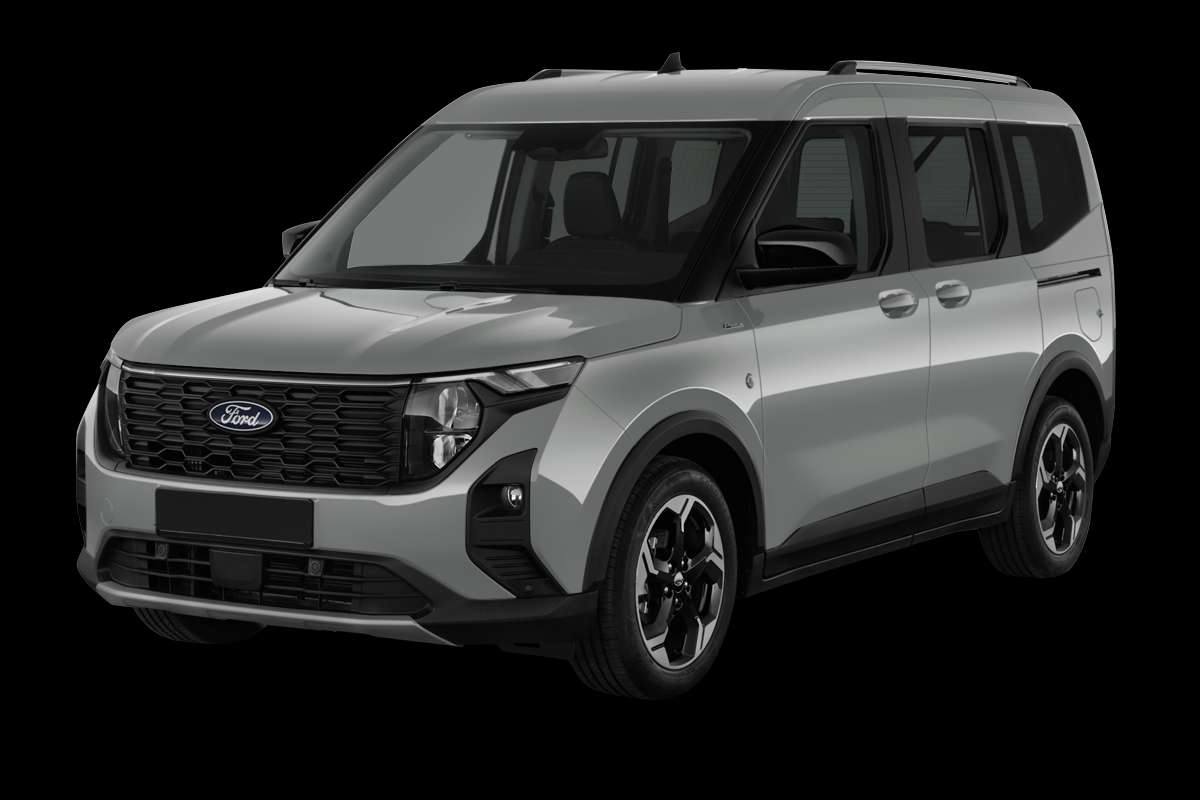 Schräge Frontansicht eines Ford Tourneo Courier, freigestellt