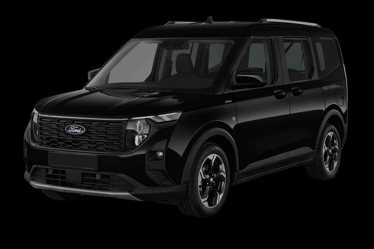 Schräge Frontansicht eines Ford Tourneo Courier, freigestellt