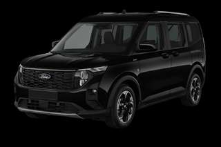 Schräge Frontansicht auf einen Ford Tourneo Courier Active, freigestellt