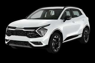 Schräge Frontansicht auf einen Kia Sportage Vision, freigestellt