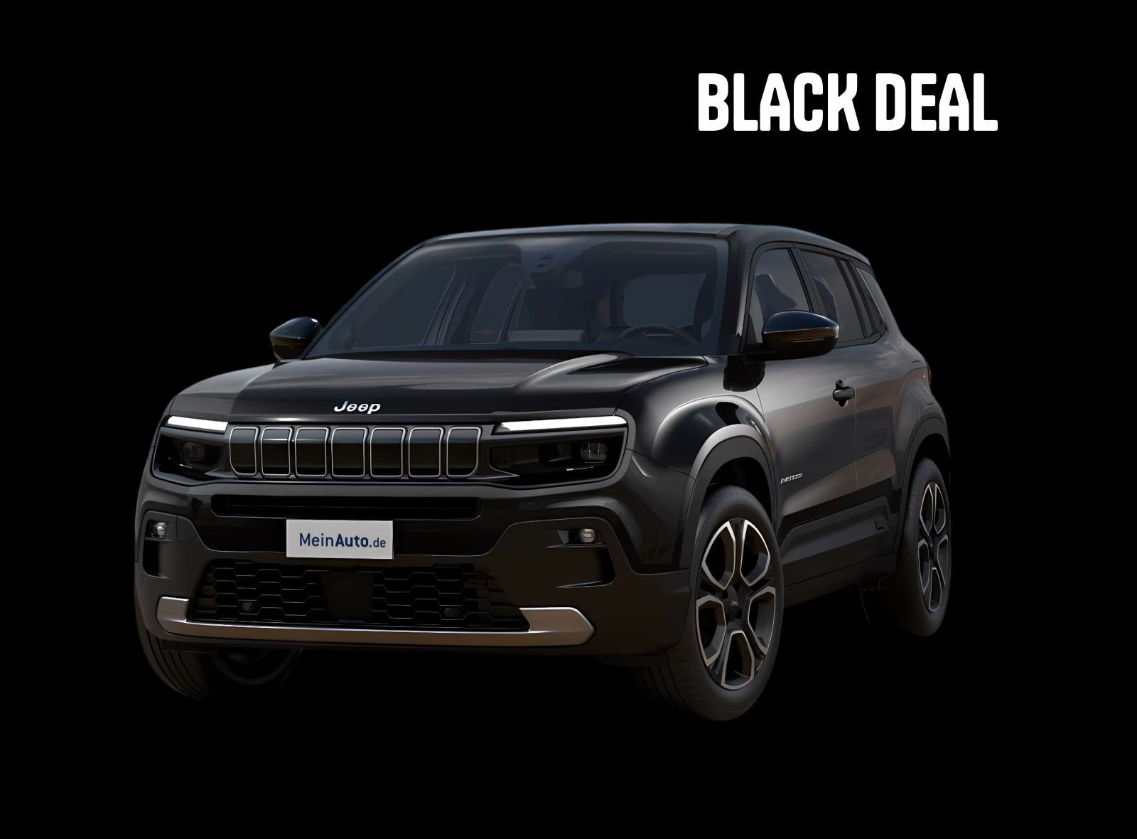 Schräge Frontansicht eines Jeep Avenger, freigestellt