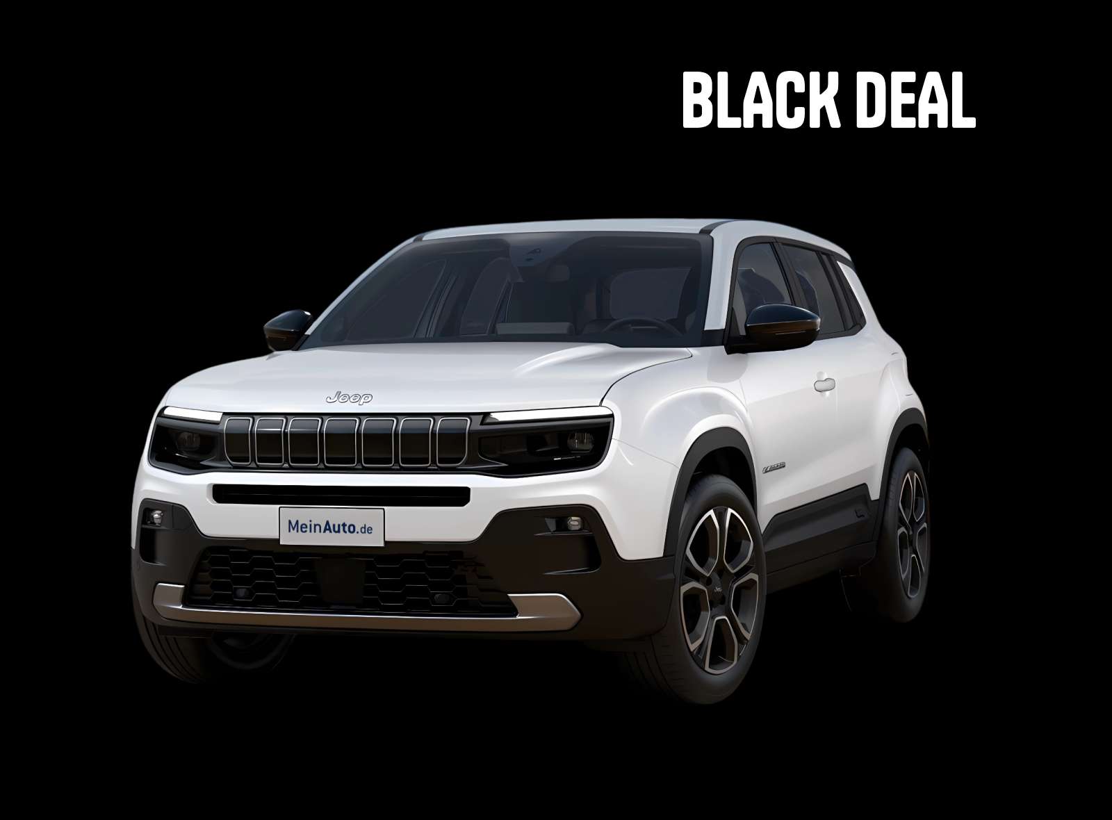 Schräge Frontansicht eines Jeep Avenger, freigestellt