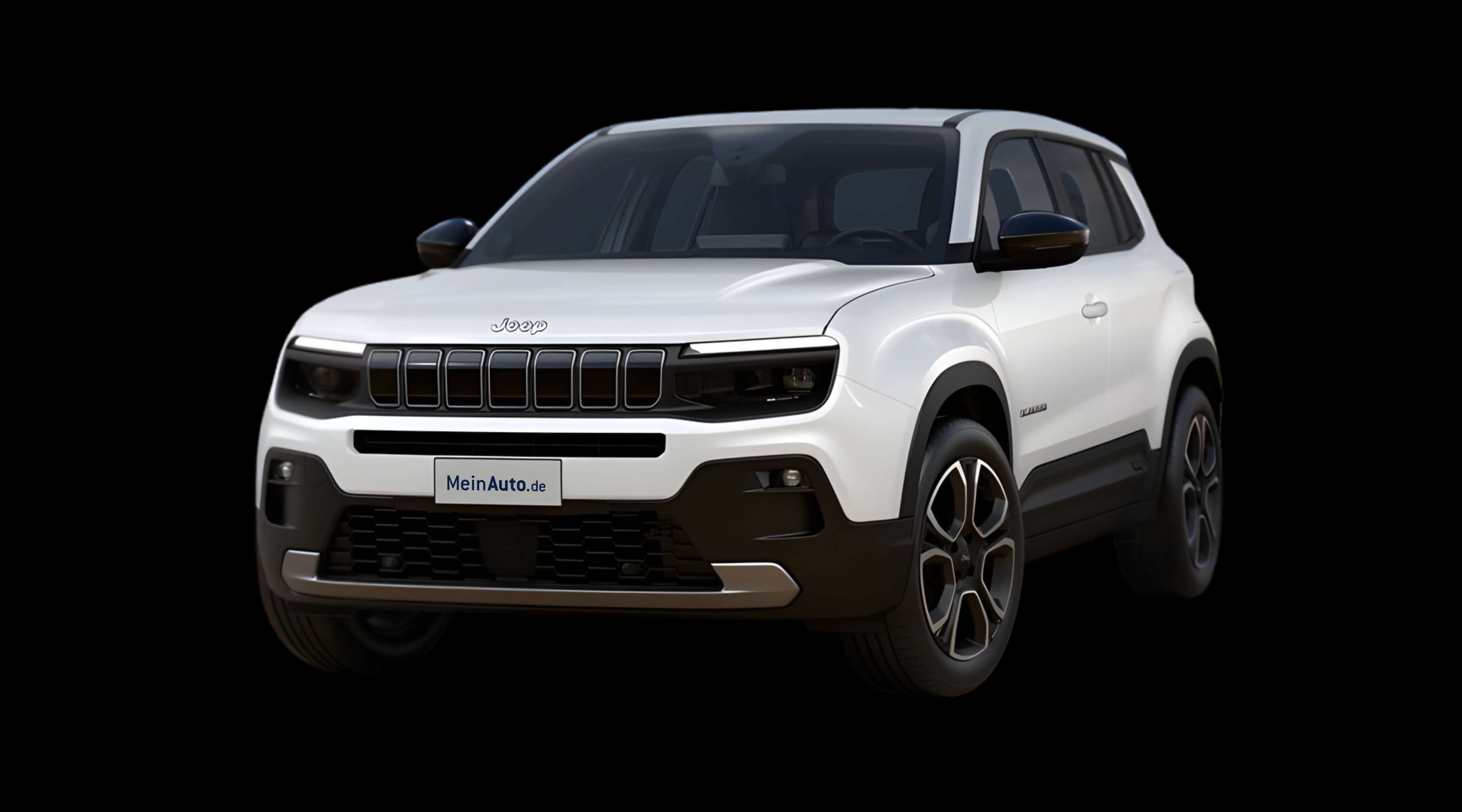 Schräge Frontansicht eines Jeep Avenger, freigestellt