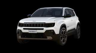 Schräge Frontansicht auf einen Jeep Avenger Summit, freigestellt