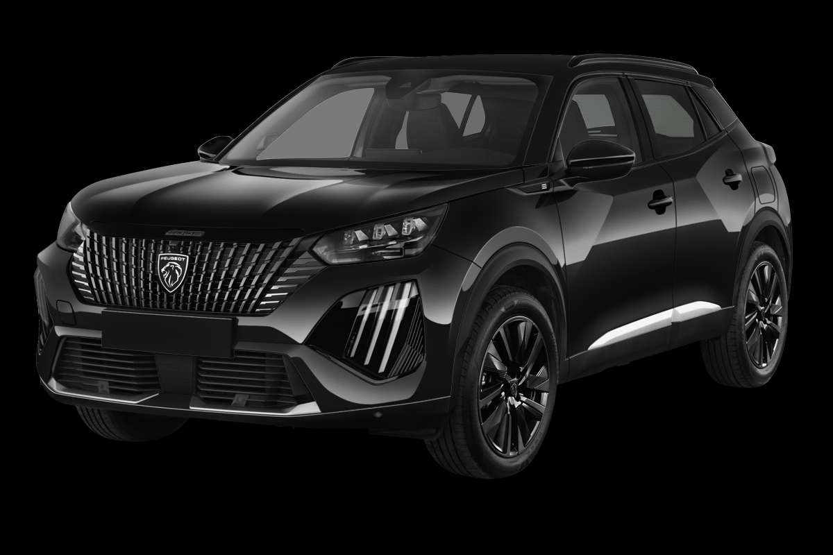 Schräge Frontansicht eines Peugeot 2008, freigestellt