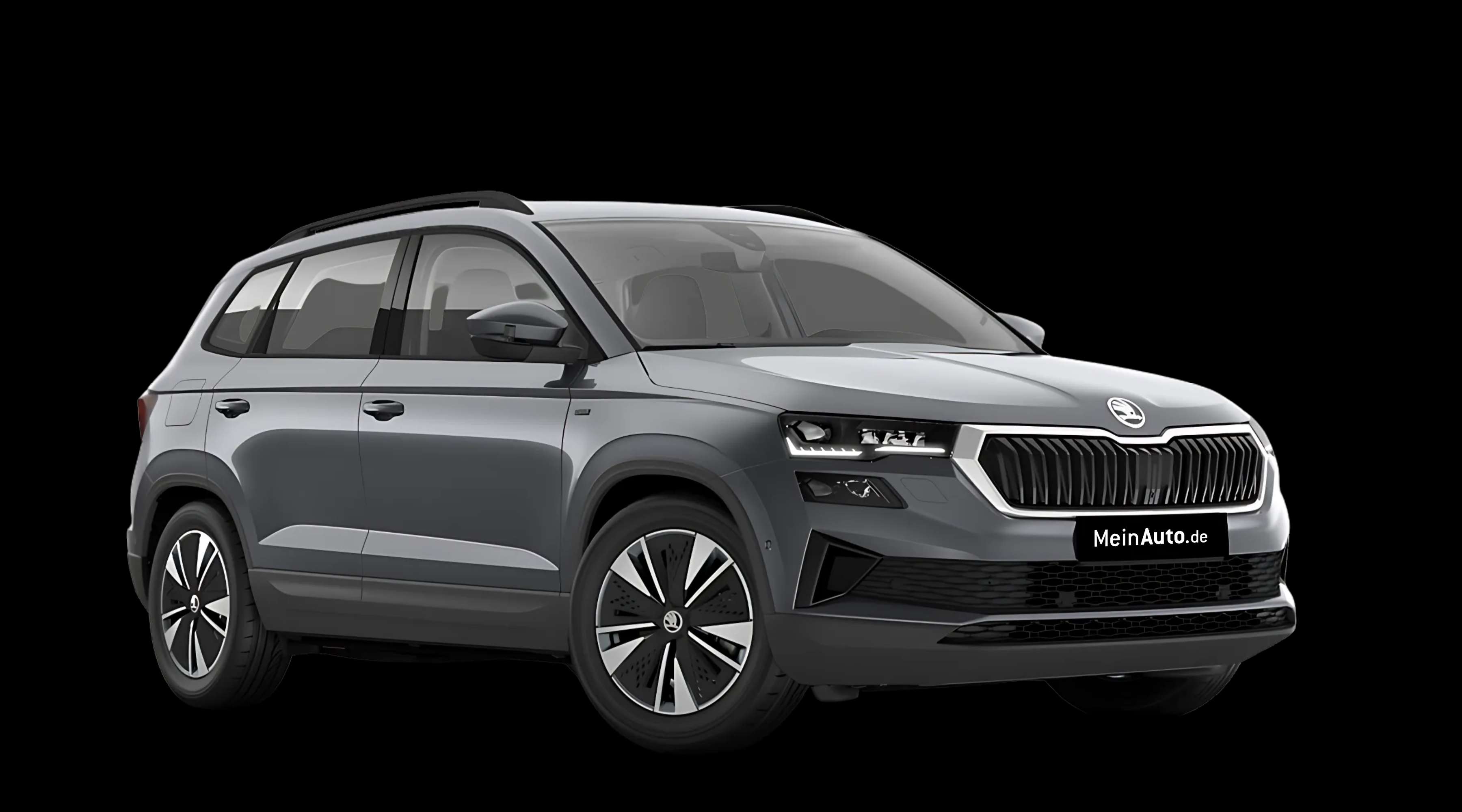 Schräge Frontansicht eines Skoda Karoq, freigestellt