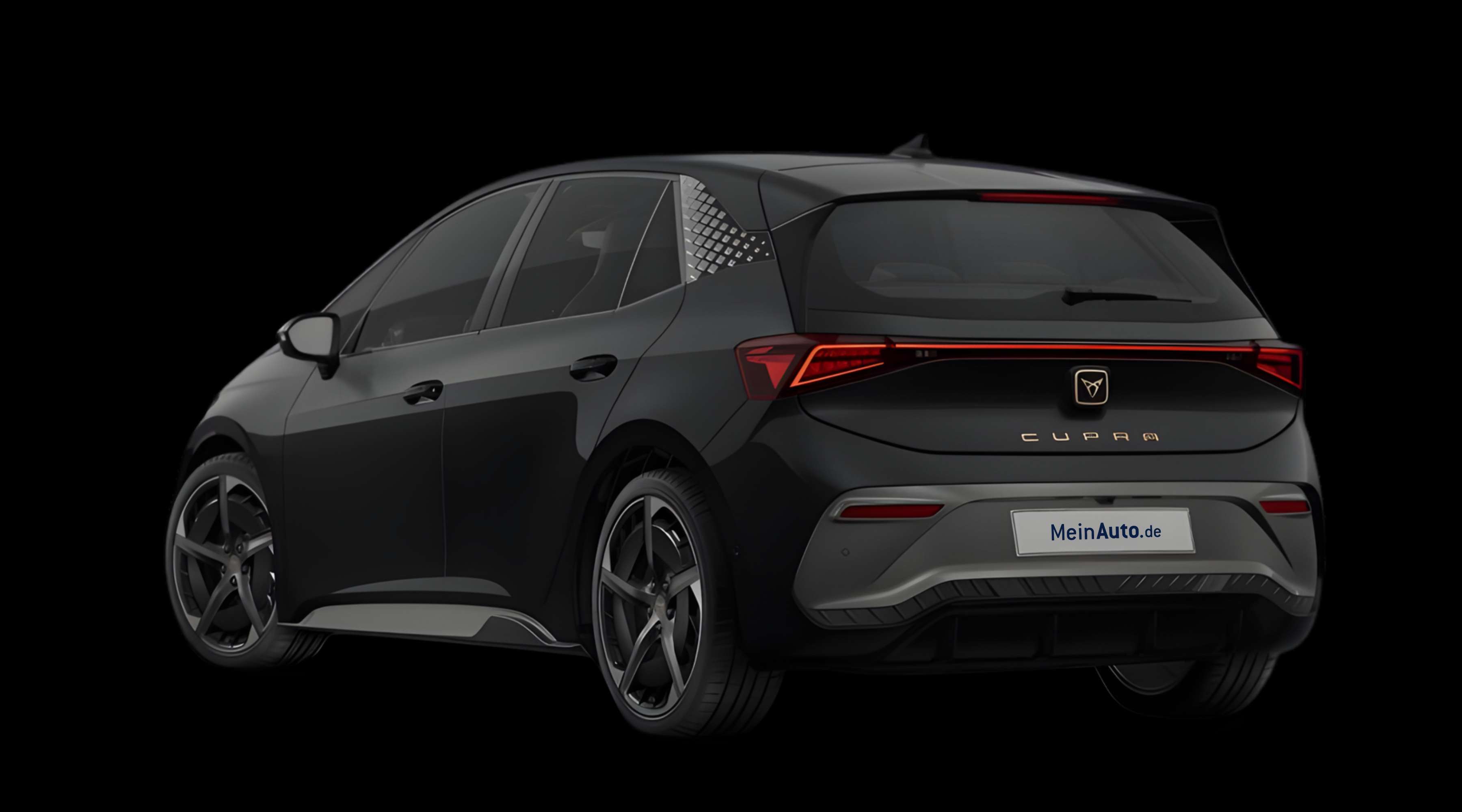 Schräge Heckansicht eines CUPRA Born, freigestellt