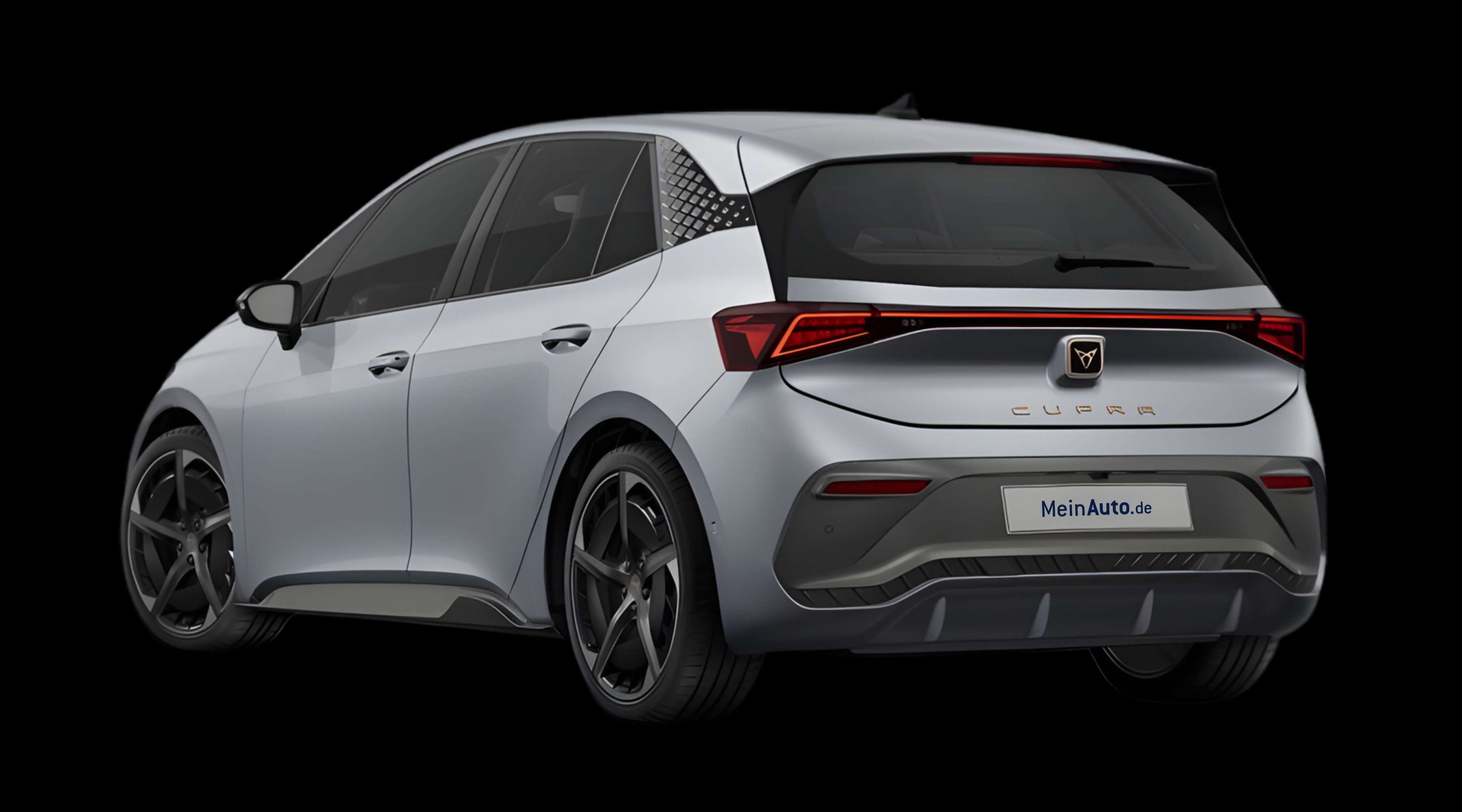 Schräge Heckansicht eines CUPRA Born, freigestellt