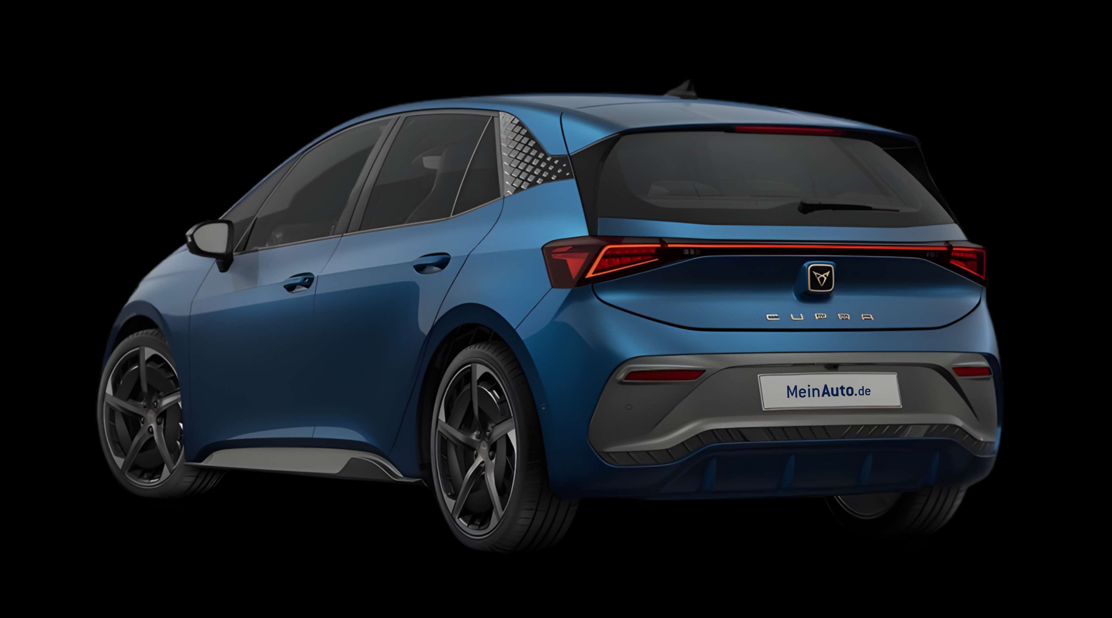 Schräge Heckansicht eines CUPRA Born, freigestellt