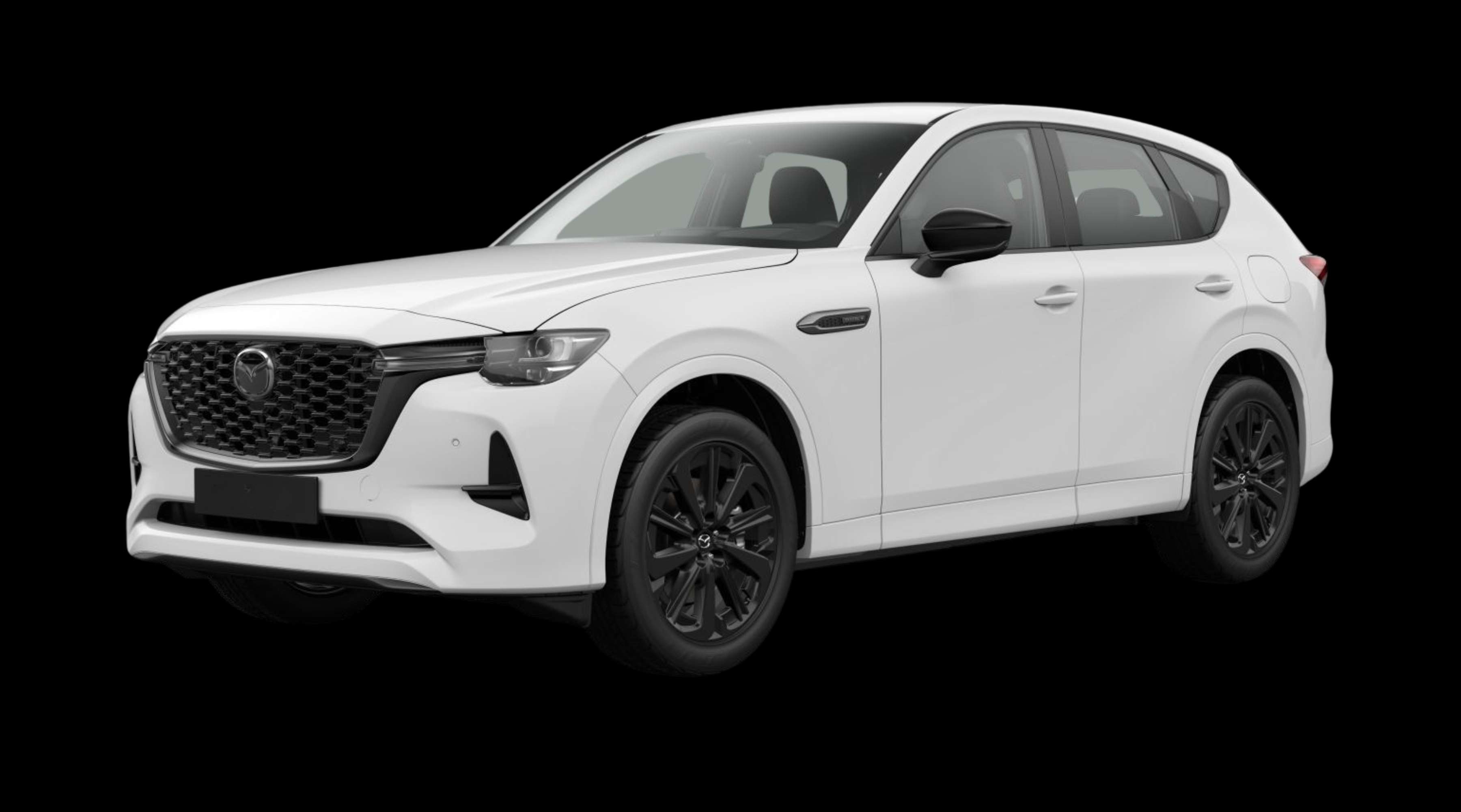 Schräge Frontansicht eines Mazda CX-60, freigestellt