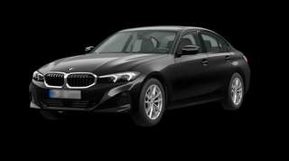 Schräge Frontansicht auf einen BMW 3er-Reihe , freigestellt