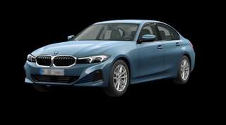 Schräge Frontansicht auf einen BMW 3er-Reihe , freigestellt