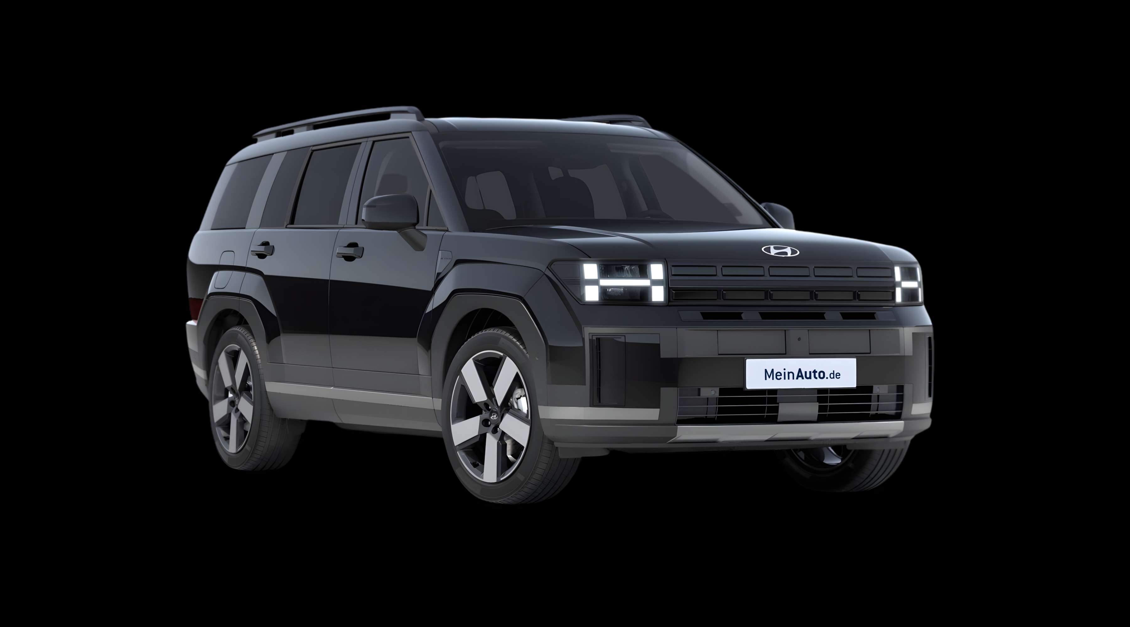 Schräge Frontansicht eines Hyundai Santa Fe, freigestellt