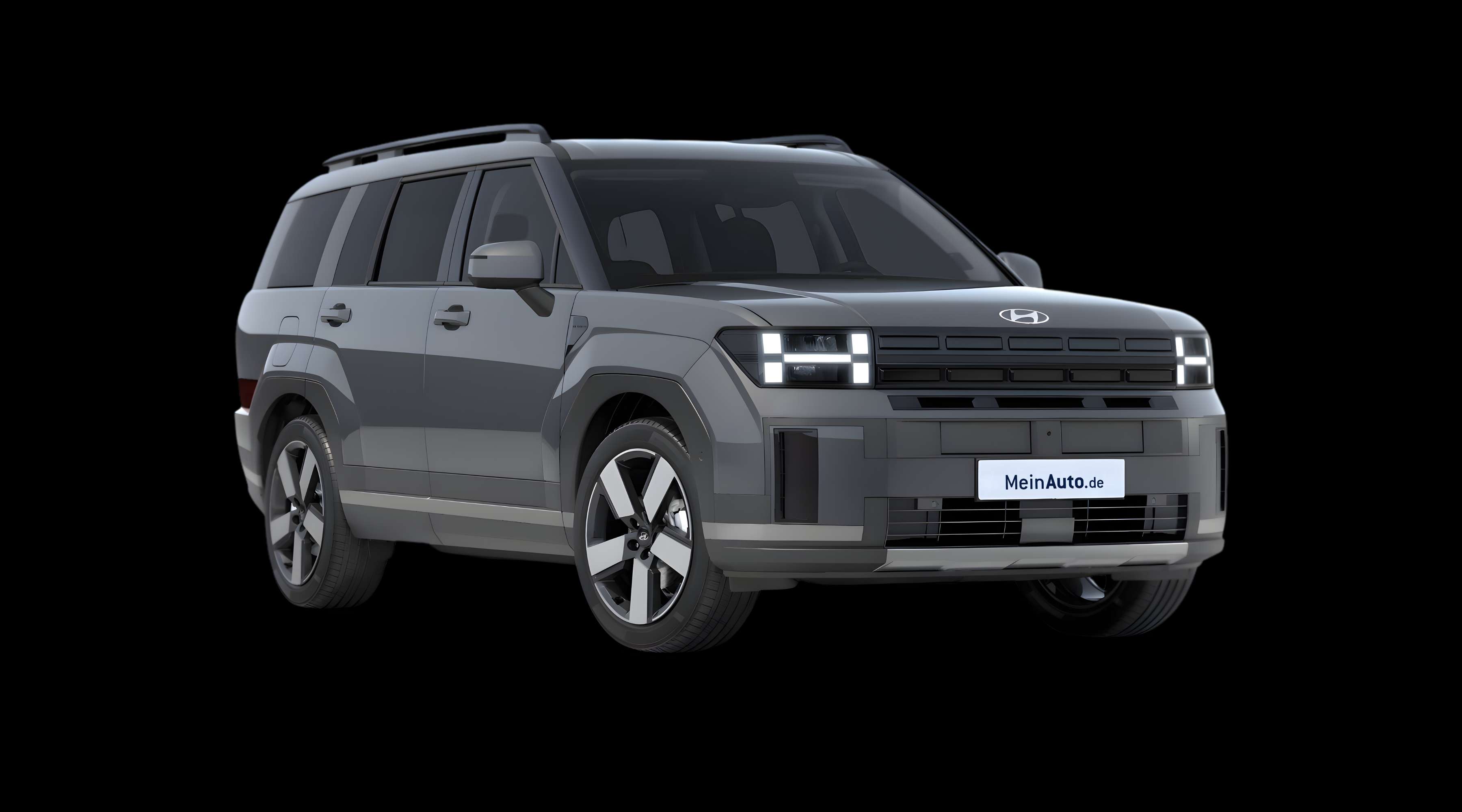 Schräge Frontansicht eines Hyundai Santa Fe, freigestellt