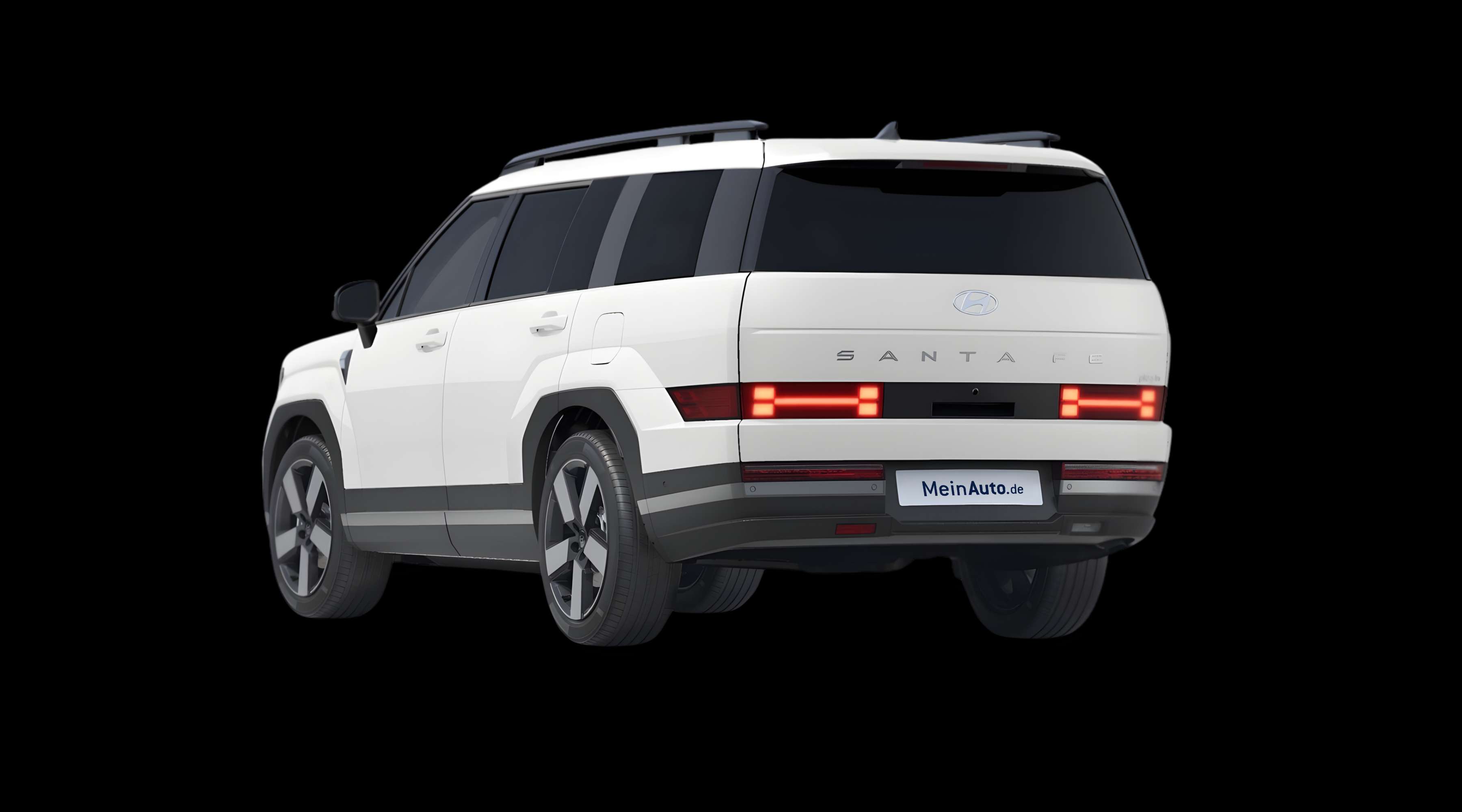 Schräge Heckansicht eines Hyundai Santa Fe, freigestellt