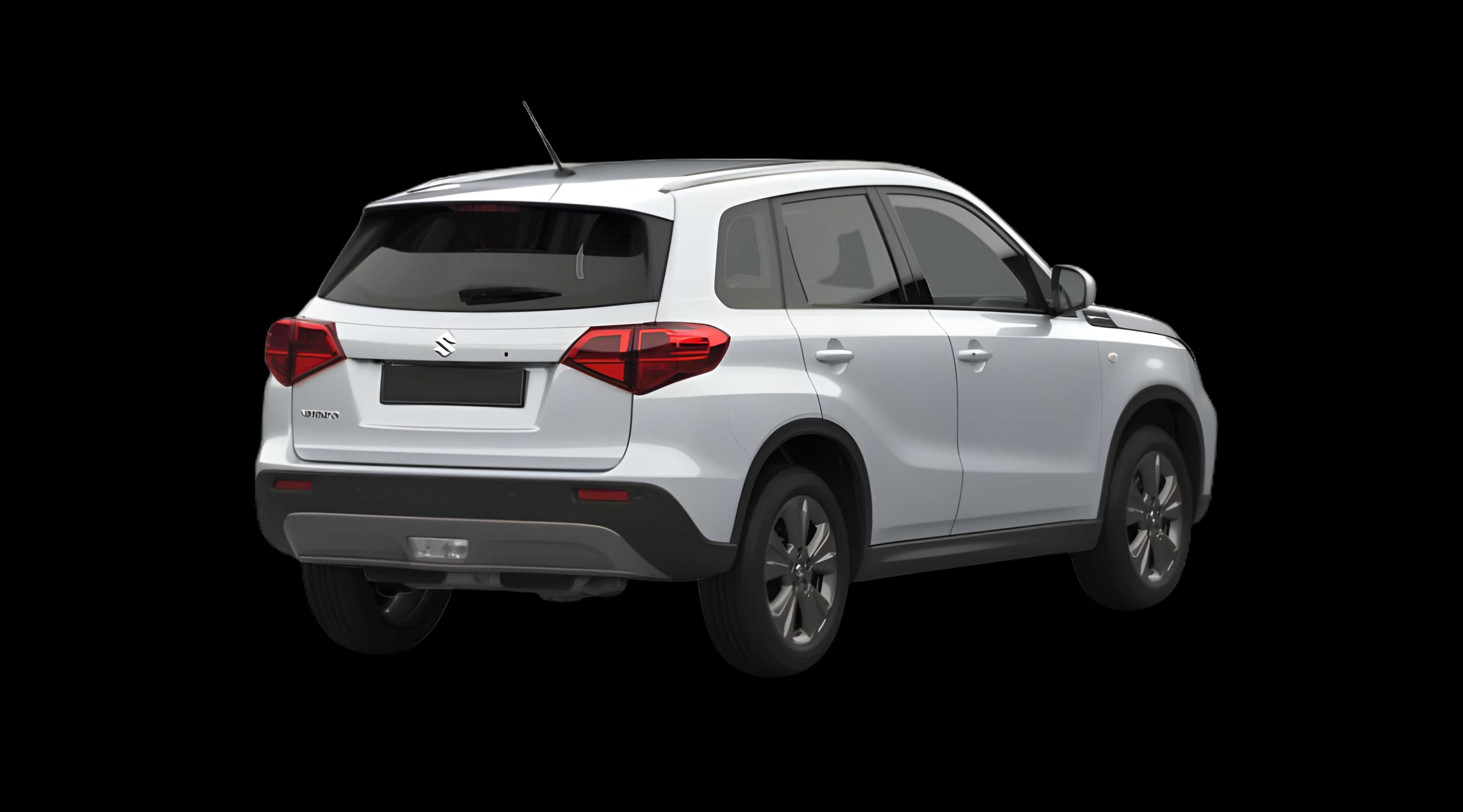 Schräge Heckansicht eines Suzuki Vitara, freigestellt