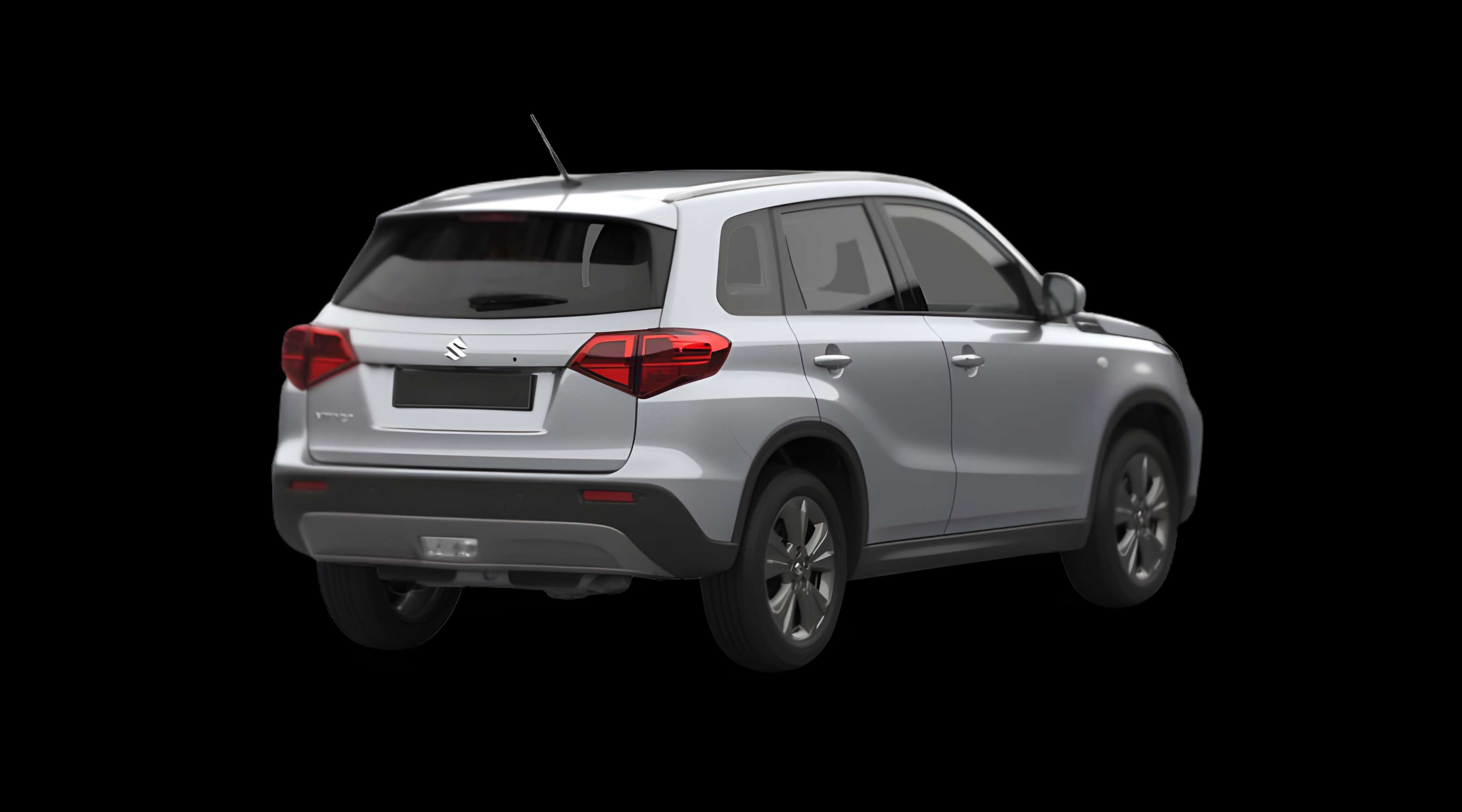 Schräge Heckansicht eines Suzuki Vitara, freigestellt