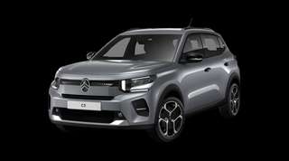 Schräge Frontansicht auf einen Citroën C3 PLUS, freigestellt