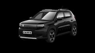 Schräge Frontansicht auf einen Fiat Grande Panda La Prima, freigestellt