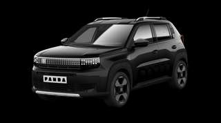 Schräge Frontansicht auf einen Fiat Grande Panda La Prima, freigestellt