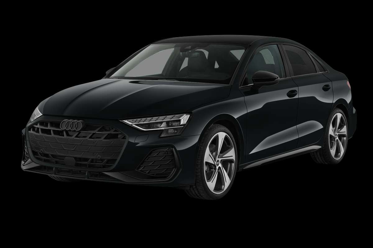 Schräge Frontansicht eines Audi A3, freigestellt