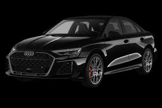 Schräge Frontansicht auf einen Audi RS3 , freigestellt