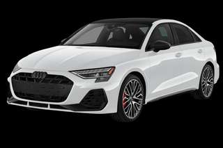 Schräge Frontansicht auf einen Audi S3 , freigestellt