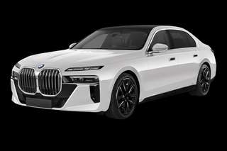 Schräge Frontansicht auf einen BMW 7er-Reihe , freigestellt