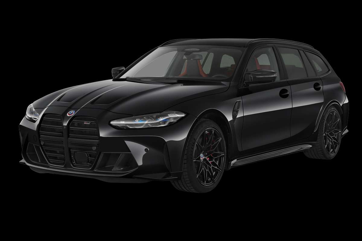 Schräge Frontansicht eines BMW 3er-Reihe, freigestellt