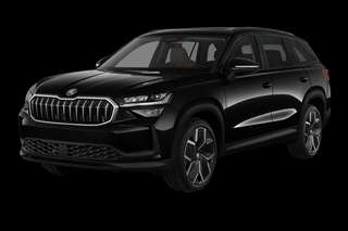 Schräge Frontansicht auf einen Skoda Kodiaq Selection, freigestellt