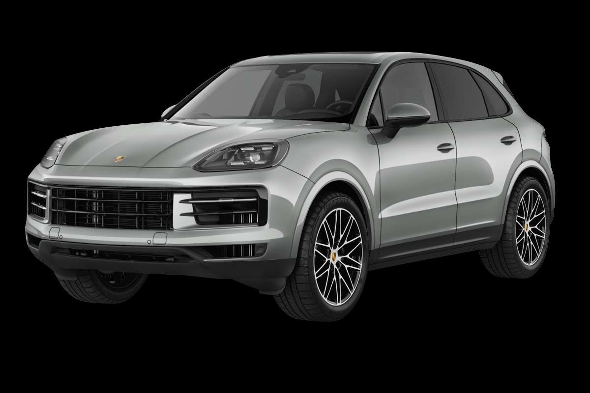 Schräge Frontansicht eines Porsche Cayenne, freigestellt