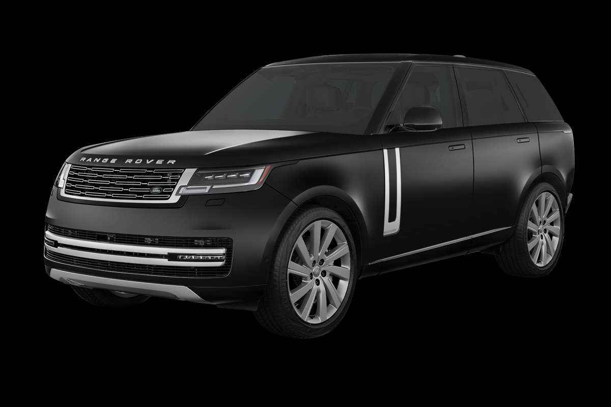 Schräge Frontansicht eines Land Rover Range Rover, freigestellt