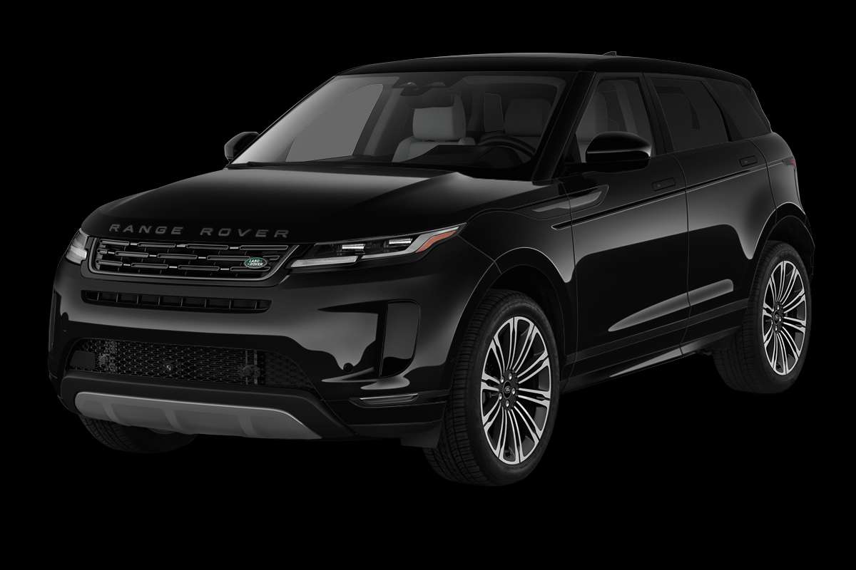 Schräge Frontansicht eines Land Rover Range Rover Evoque, freigestellt