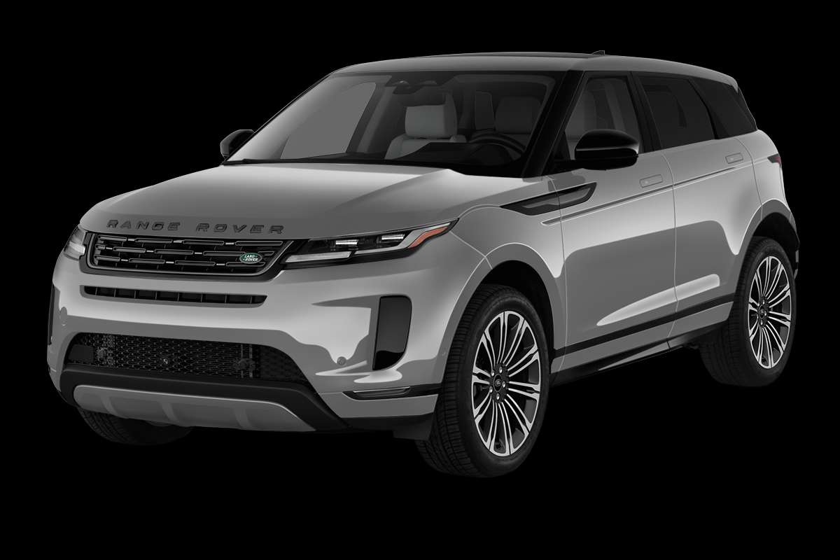 Schräge Frontansicht eines Land Rover Range Rover Evoque, freigestellt