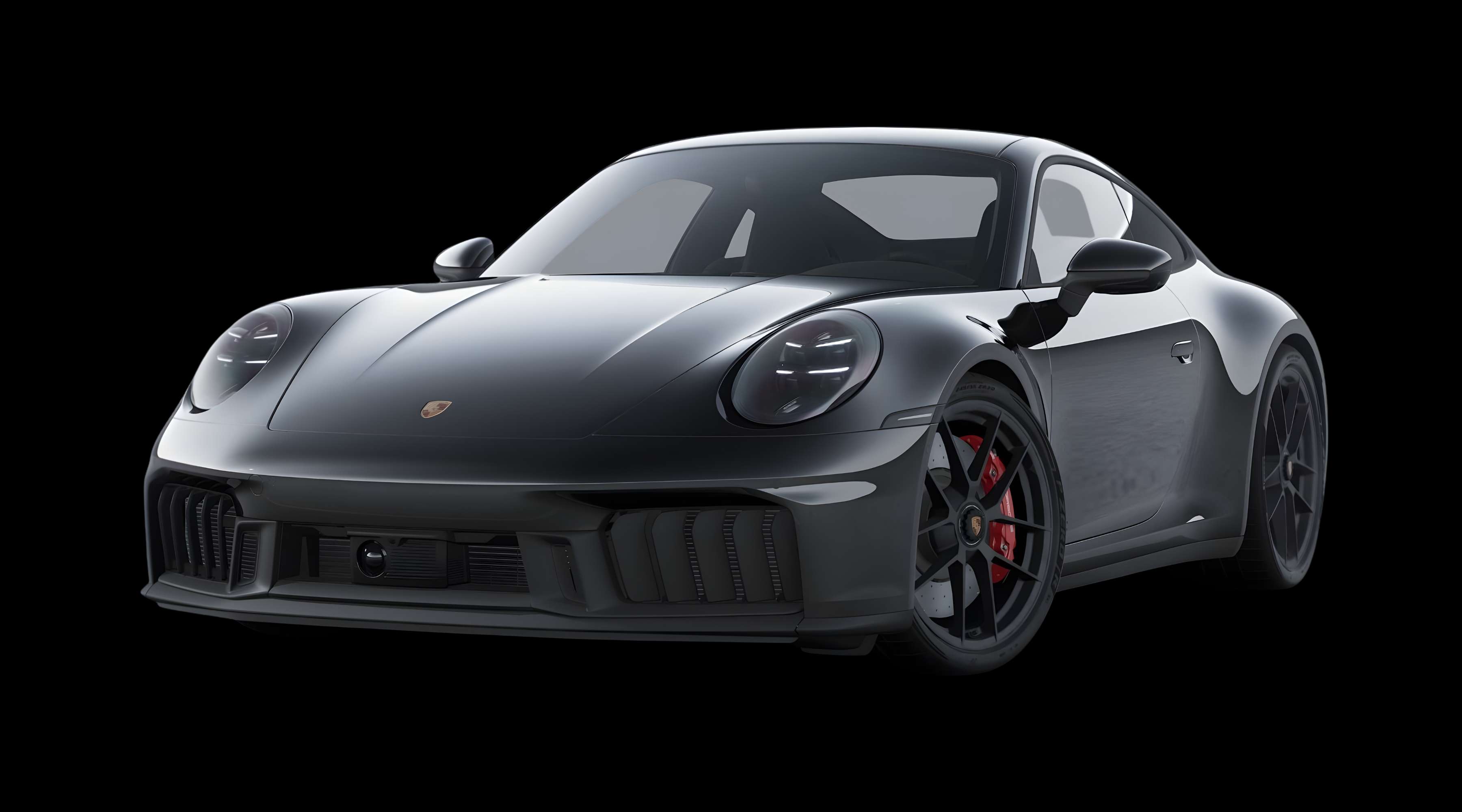 Schräge Frontansicht eines Porsche 911, freigestellt