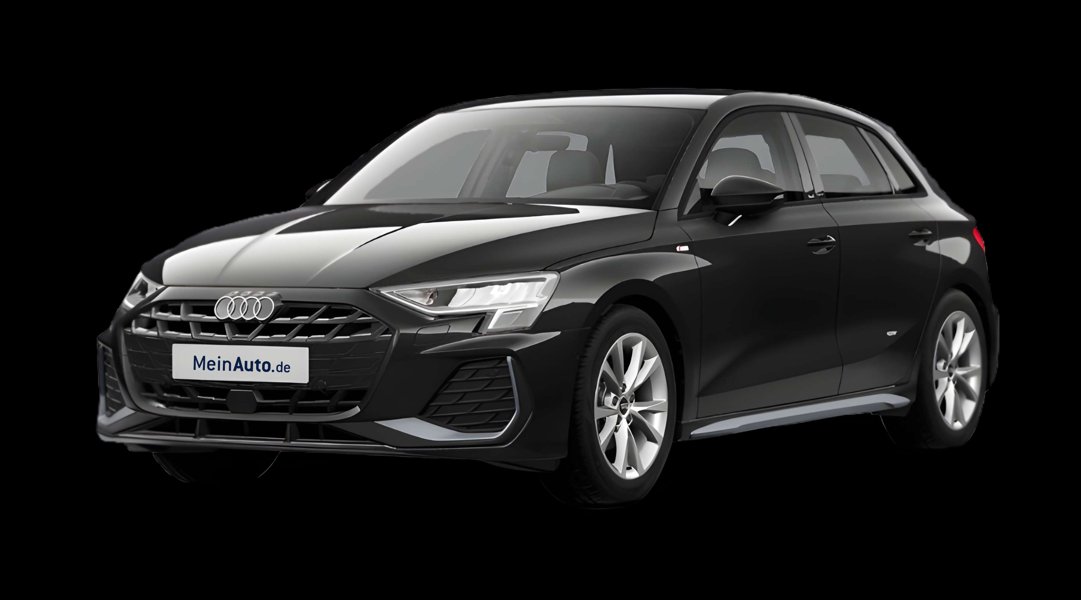 Schräge Frontansicht eines Audi A3, freigestellt